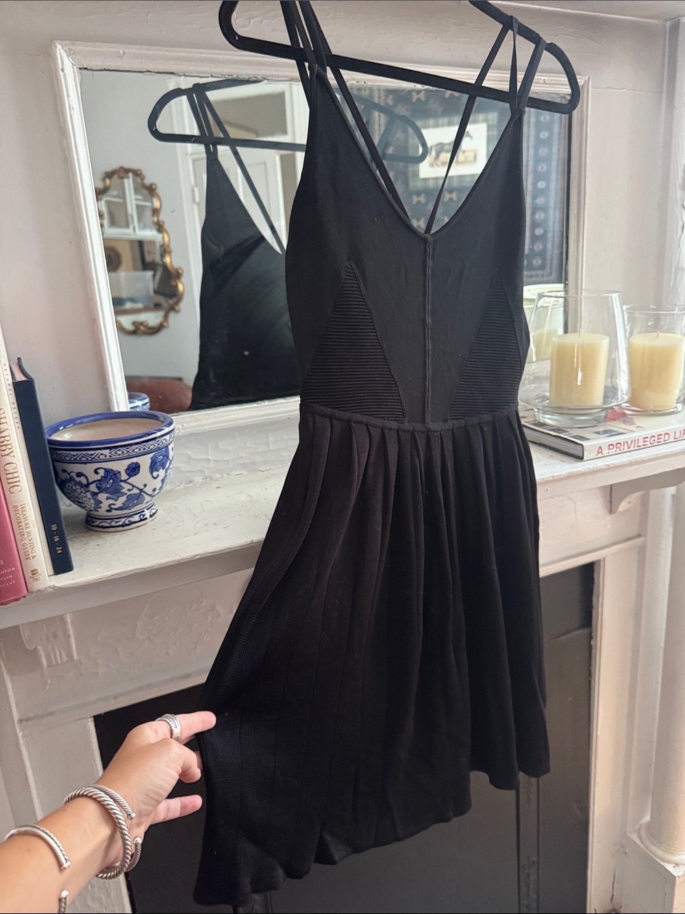 Vena Cava Black Strappy V-Neck Mini Dress